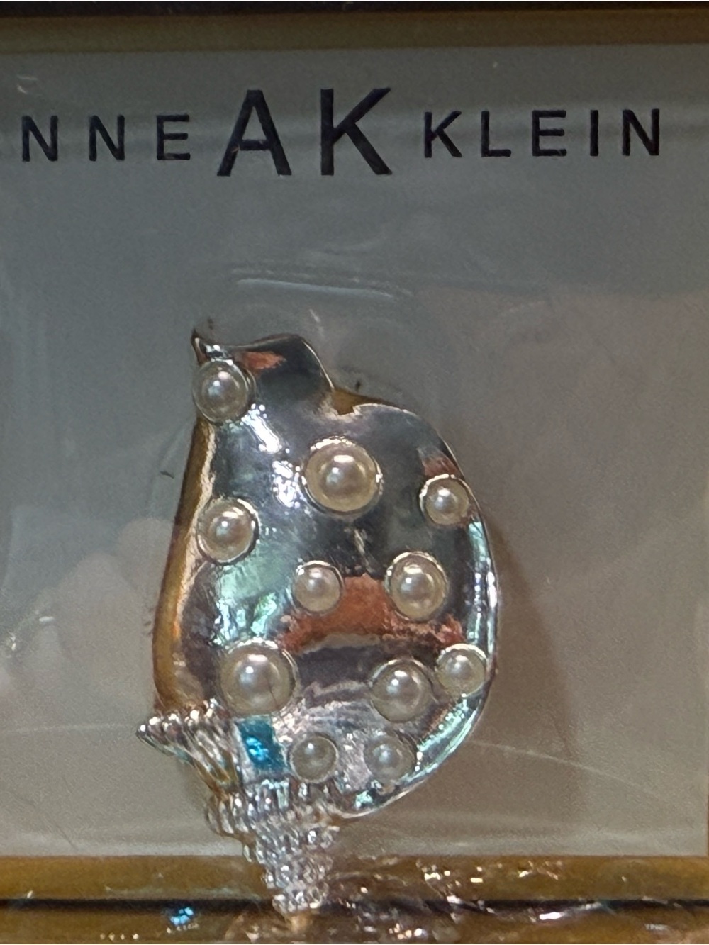Anne Klein Silver Pearl Accent Pendant Necklace